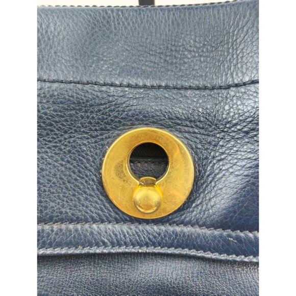 Pre-owned Yves Saint Laurent Calfskin Canvas Medium Muse Two Navy - Picture 10 of 10